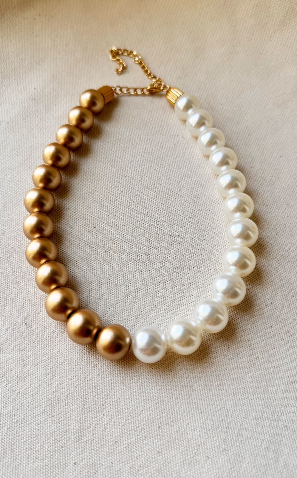 Colar Mesclado Dourado com Pérola - Imagem 4