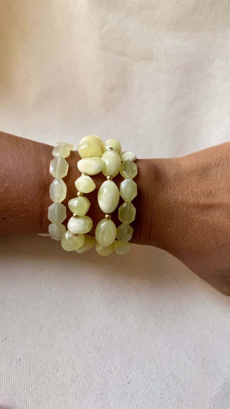 Kit de Pulseira Amarelo Claro