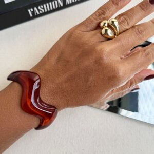 Bracelete Resina Marmorizado Ondulado