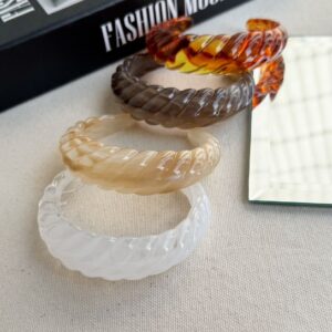 Bracelete Resina Marmorizado Espiral