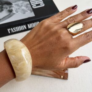 Bracelete Resina Marmorizado Orgânico