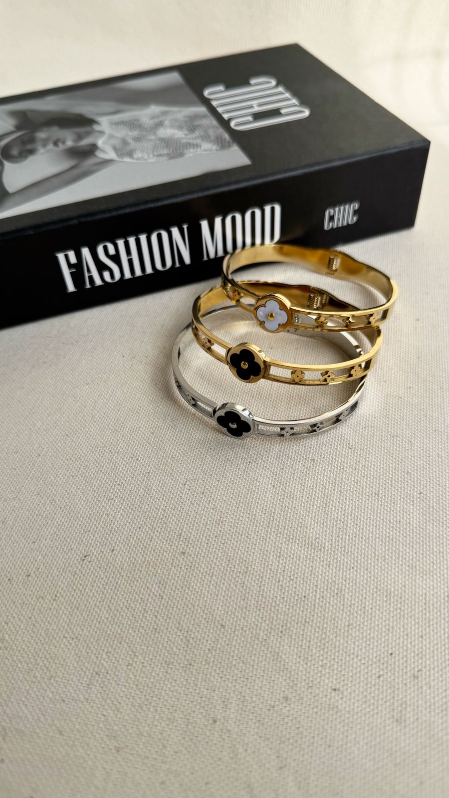 Bracelete Aço Inox Trevo