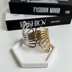 Bracelete Prata e Dourado Luxo Egípcio