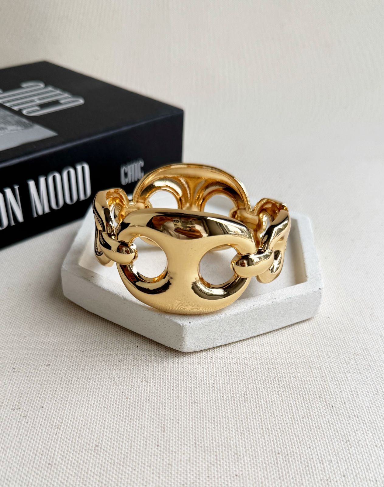Bracelete Elos Grandes Estilo Correntes LEVE DEFEITO - Imagem 4