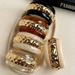Bracelete Resina Martelado Chic