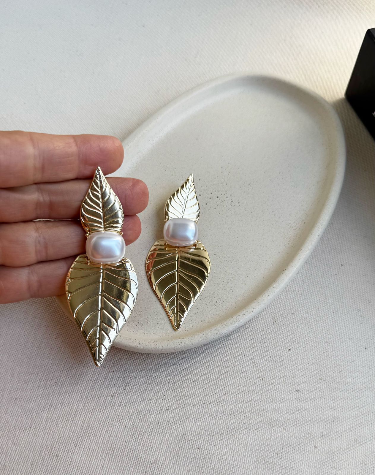 Brinco Folha Luxo Dourado - Imagem 2