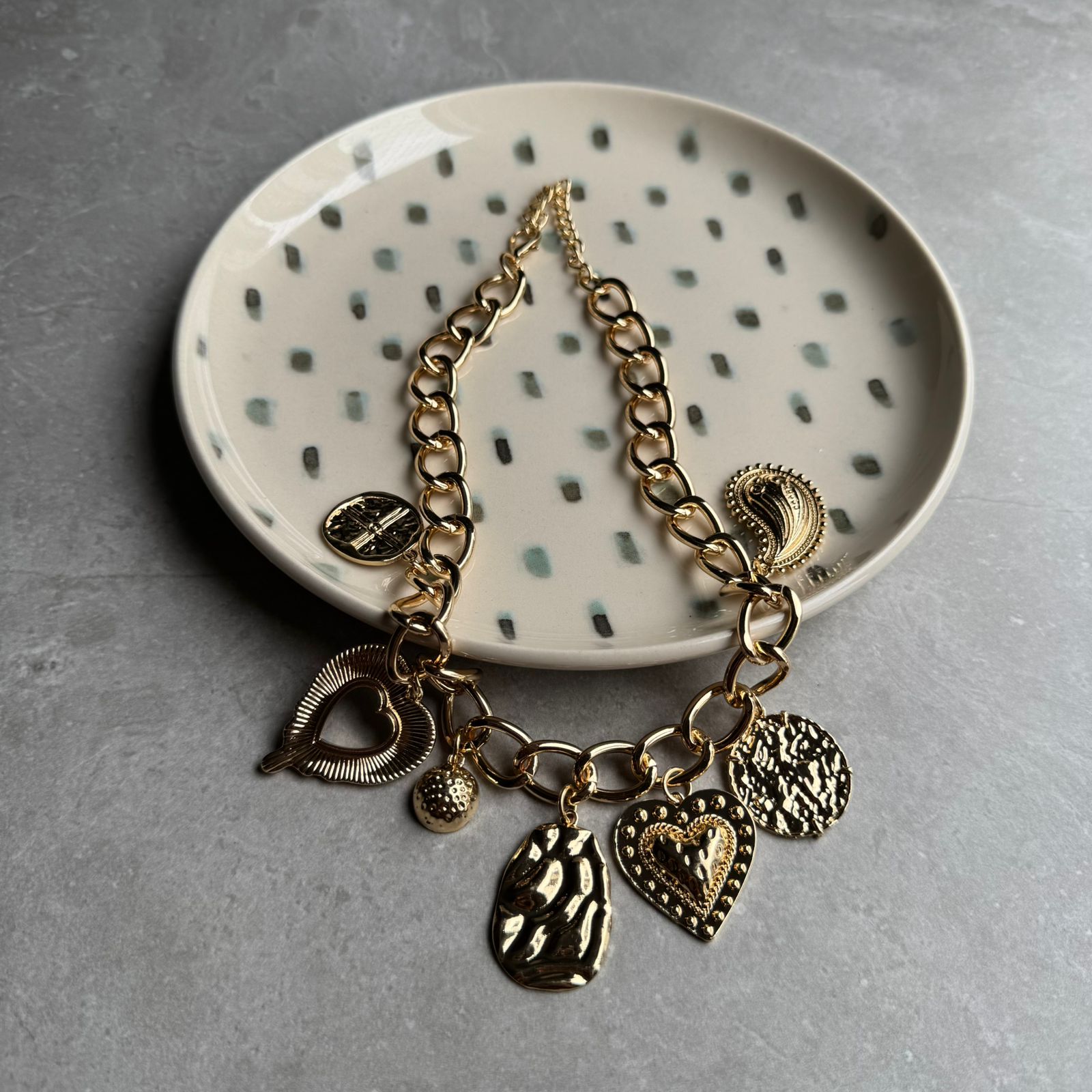 Colar de Corrente Com PIngente Variado Fashion