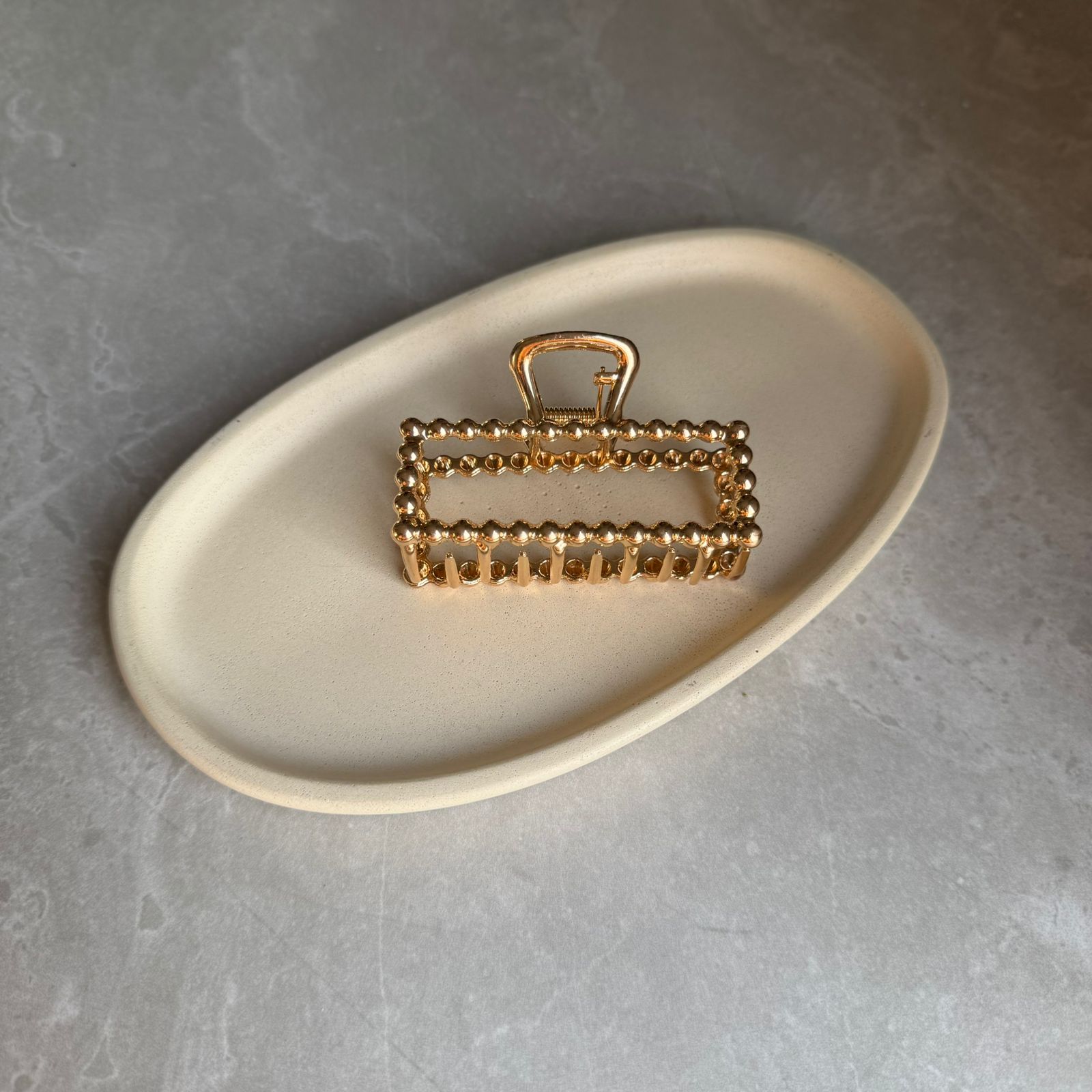 Prendedor de Cabelo Metal Dourado Geométrica - Imagem 3