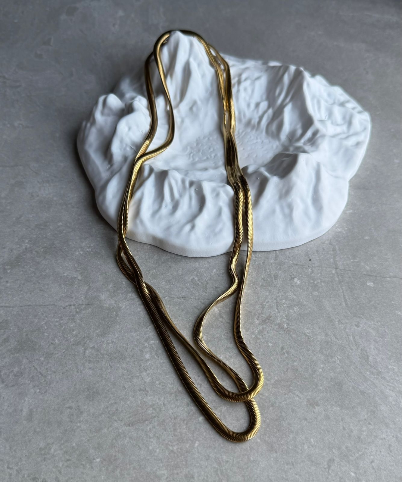 Colar Aço Inox Longo Dourado Minimalista