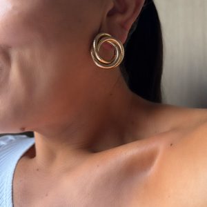 Brinco Elos Entrelaçados Texturizados